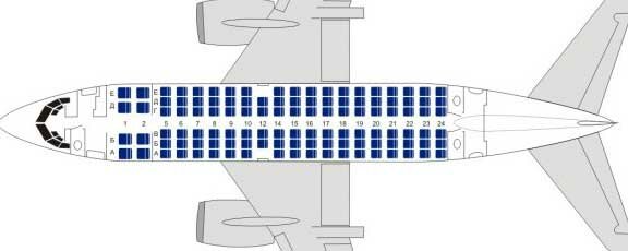 Схема салона Боинг 737